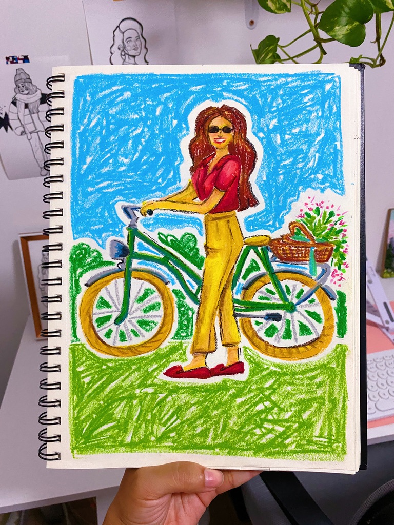 dibujo con oil paint stick