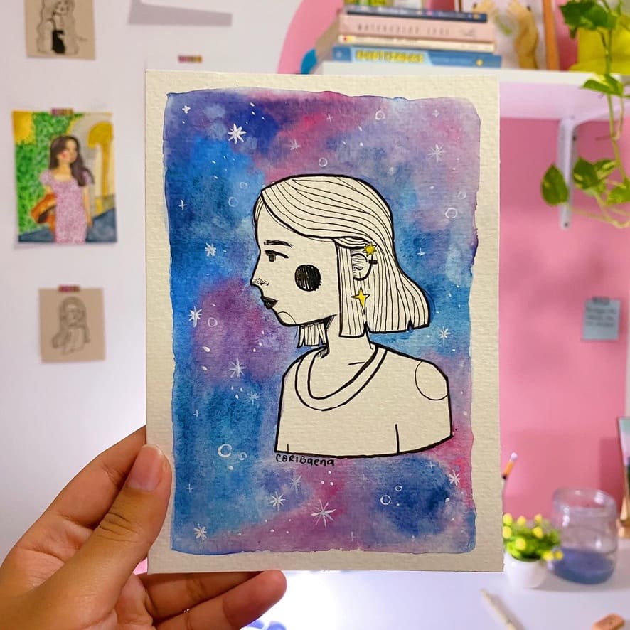 dibujo de galaxia retrato