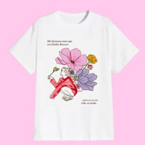 camiseta blanca florecer