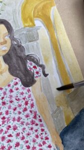 video pintando con acuarela