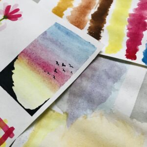 practicar acuarelas en papel