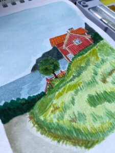 dibujar con acuarelas paisajes