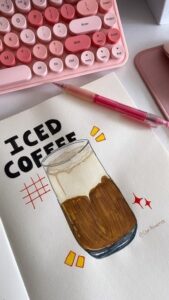 iced coffee drawing